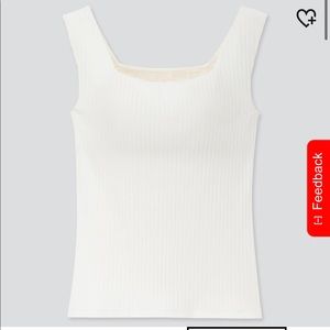 UNIQLO WIDE-RIBBED SQUARE NECK SLEEVELESS BRA TOP (Sz XS -White/cream)